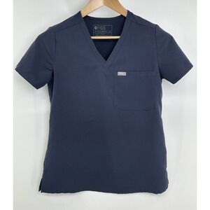 Figs Catarina Scrub Shirt Top Womens XS One Pocket Navy Blue Workwear Medical